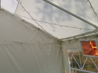 Pole Heater in 3m wide marquee