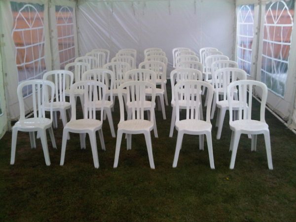 Theatre style seating in a 4m wide marquee